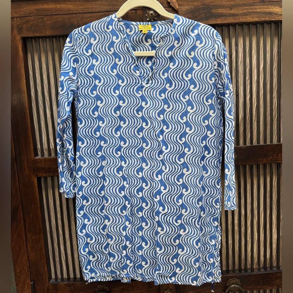 Roberta Roller Rabbit Blue and White Tunic with V-Neck - Size S